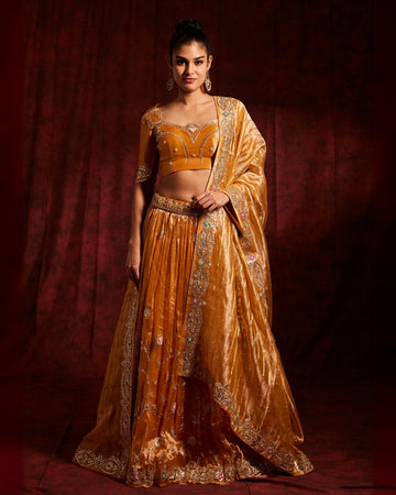 Gota Patti Lehenga in Orange