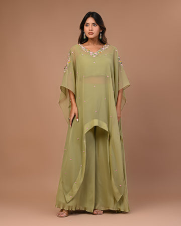 Georgette Thread Embroidered Co-Ord (Set of 3)