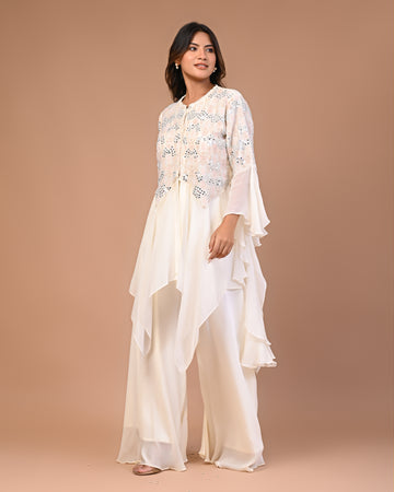 Thread Embroidery with mirror work Co-Ord (Set of 2)