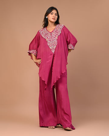 Ruby Ethnic Indo Western Top and Palazzo