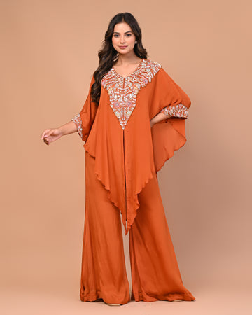 Rust Ethnic Indo Western Top and Palazzo
